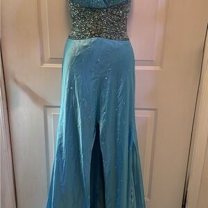 Interlude Baby Blue Party Dress with “Crystal” Accents